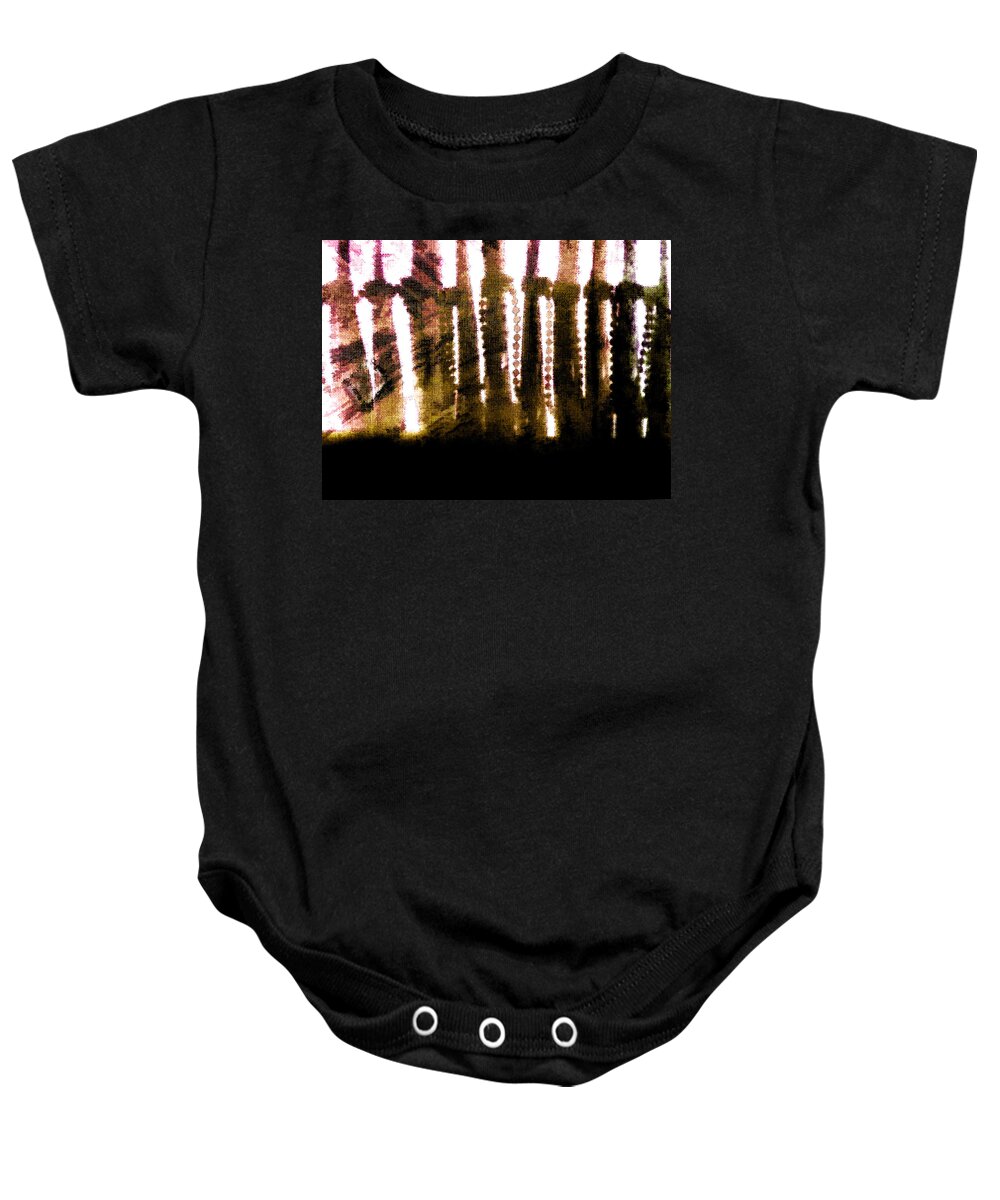 Blinds Baby Onesie featuring the photograph Blinds and Curtains by Steve Taylor