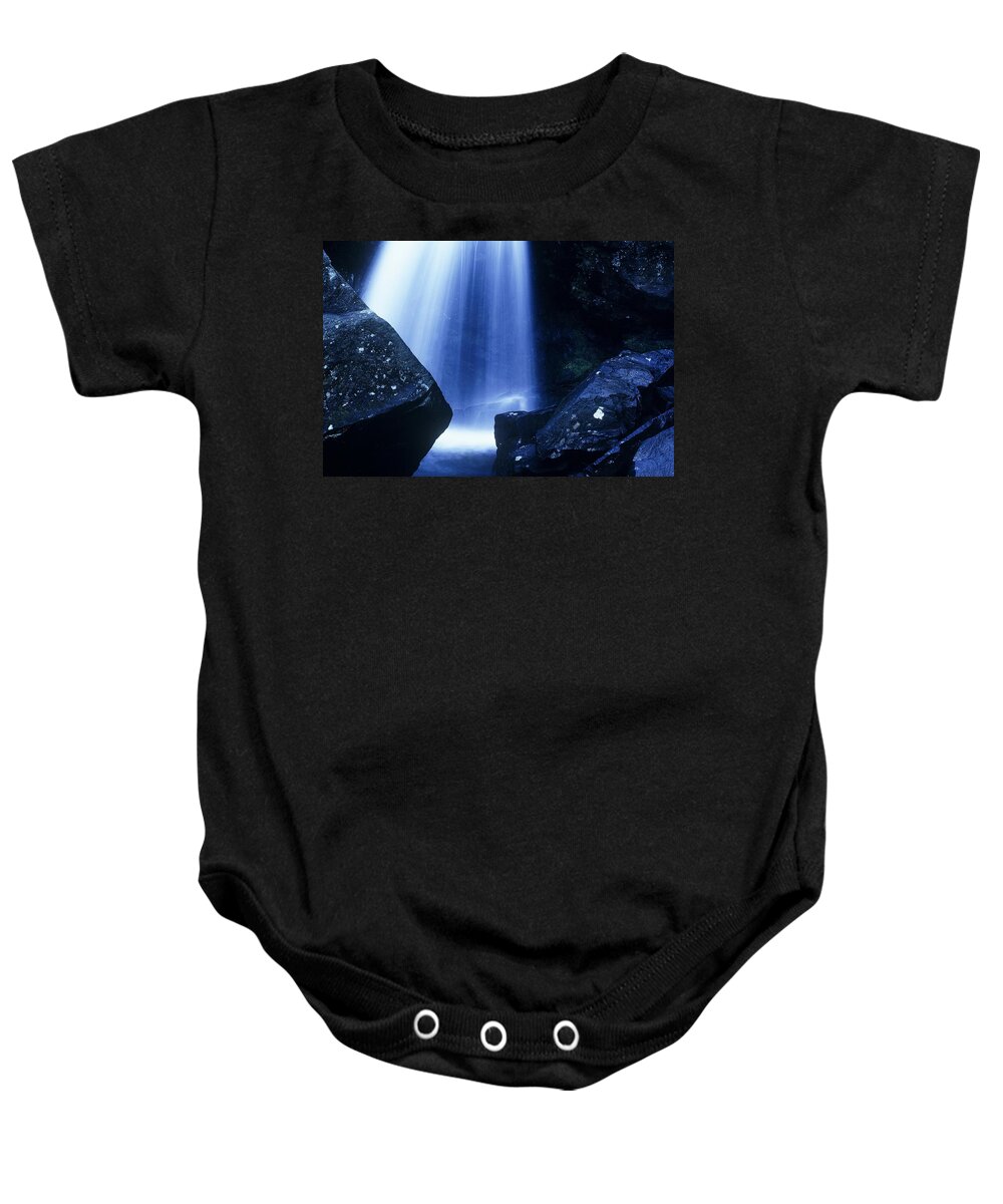 Waterfalls Baby Onesie featuring the photograph Blue Falls by Rodney Lee Williams