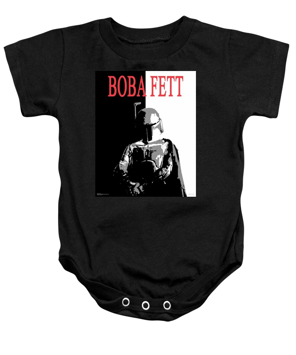 Boba Baby Onesie featuring the digital art Boba Fett- Gangster by Dale Loos Jr