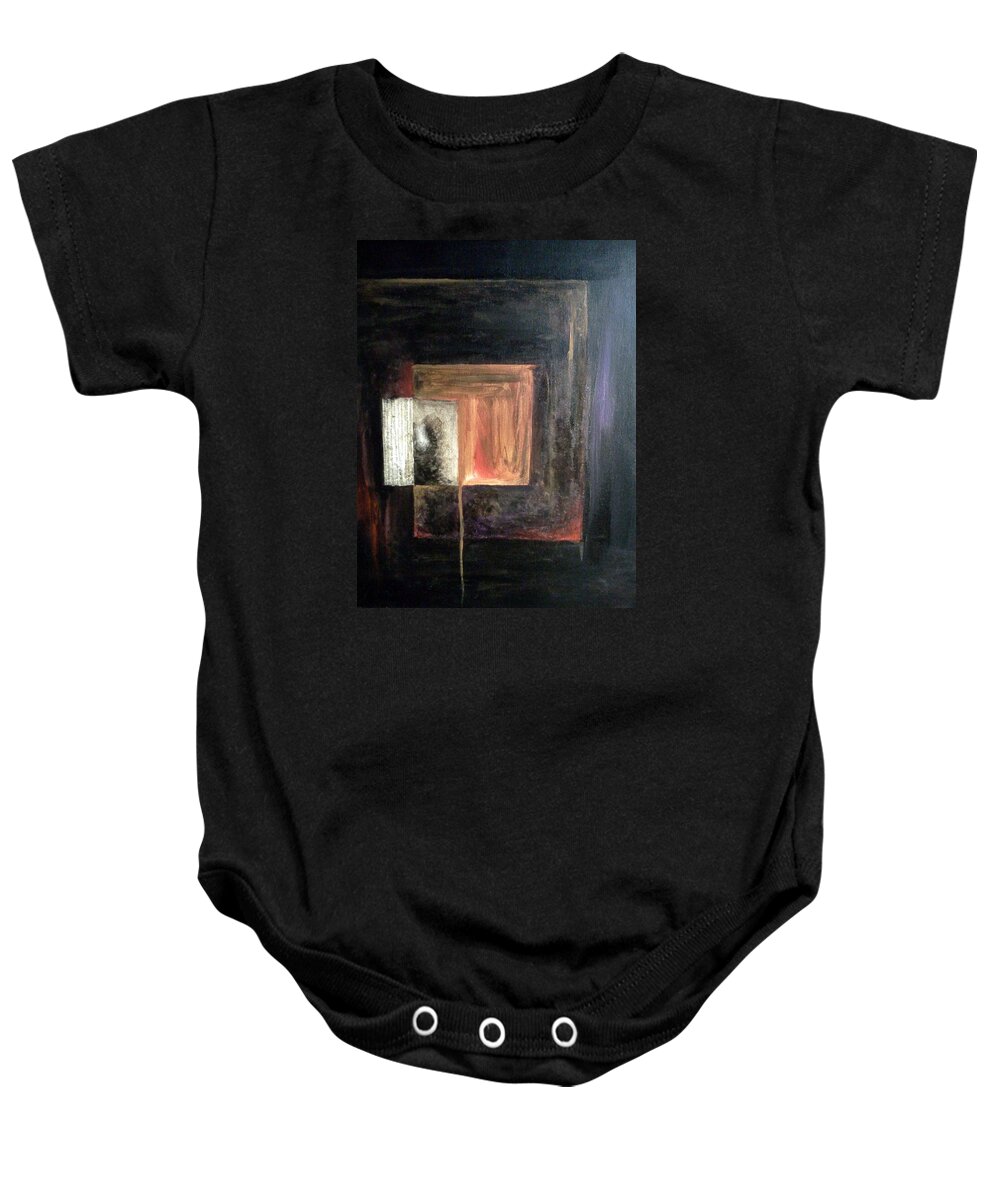Abstract Baby Onesie featuring the painting Box by Pamela Henry