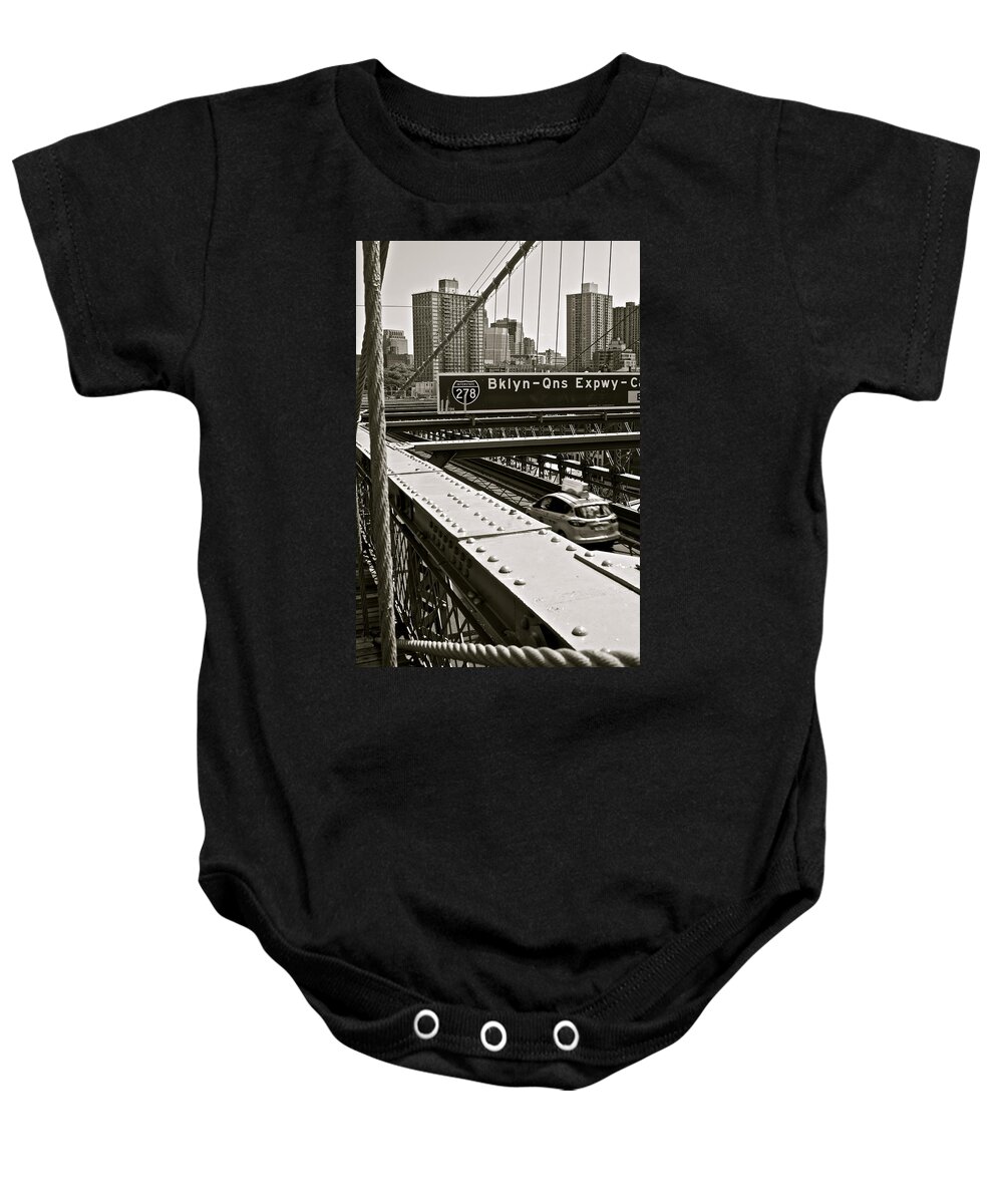 New York Baby Onesie featuring the photograph Brooklyn Bridge 4 by Joshua Van Lare
