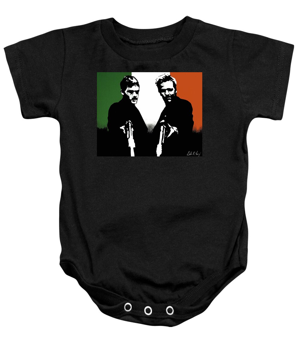 Boondock Saints Baby Onesie featuring the painting Brothers Killers and Saints by Dale Loos Jr