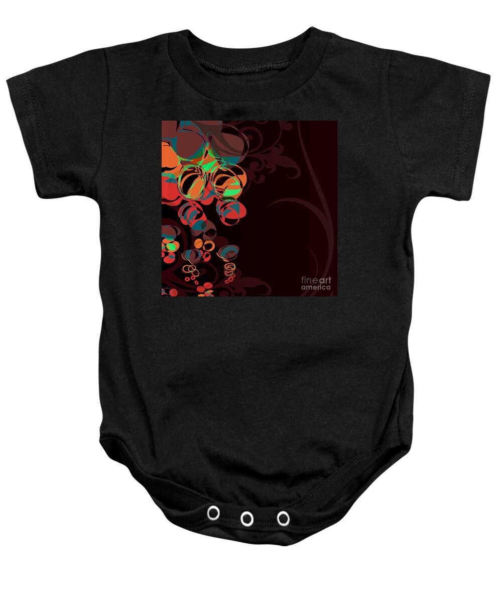 Brown Baby Onesie featuring the digital art Bubbling Bubbles - 45 by Variance Collections