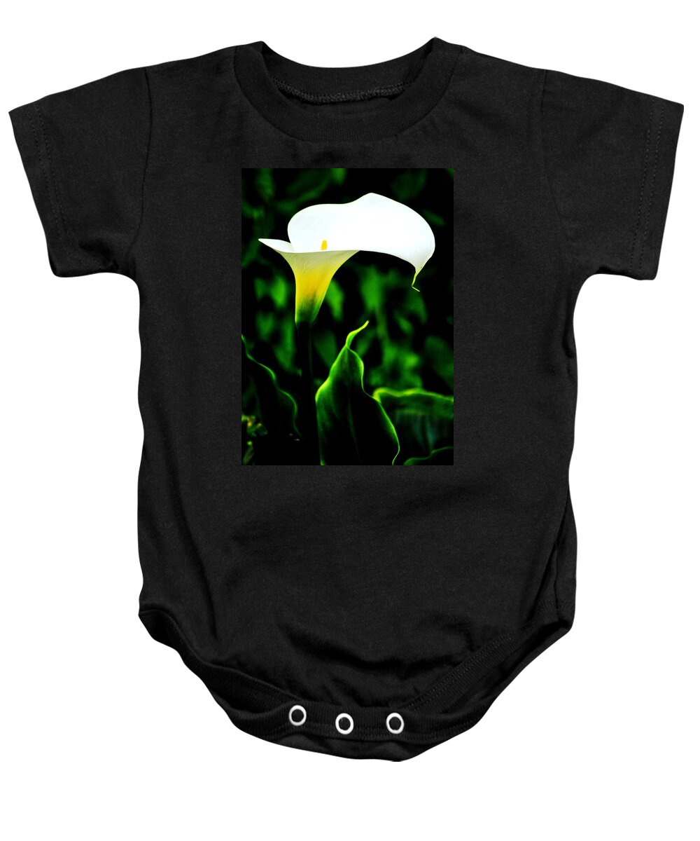 Flowers Baby Onesie featuring the photograph Calla Lily by Benjamin Yeager
