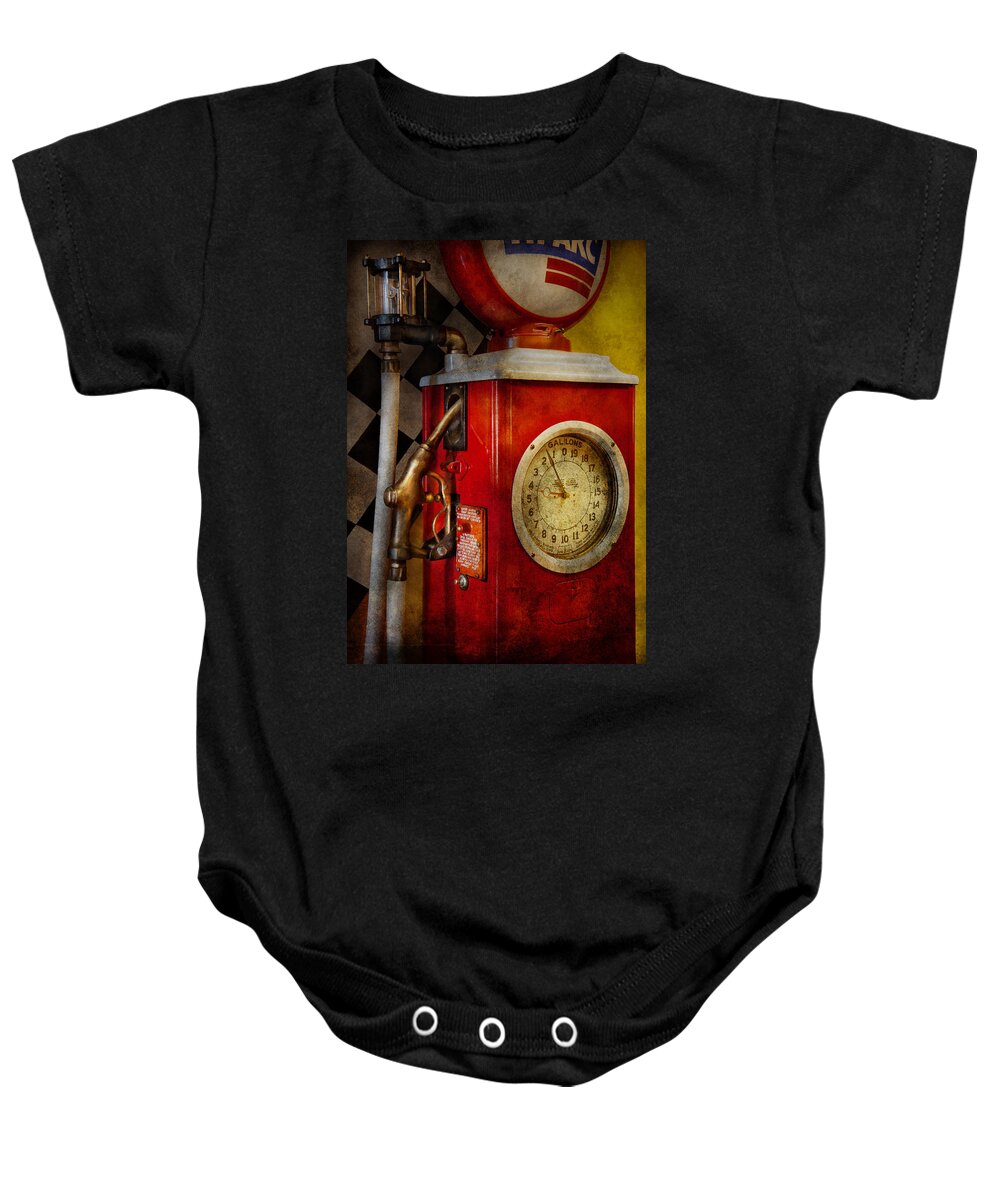 Hdr Baby Onesie featuring the photograph Car - Station - 19 Gallons by Mike Savad