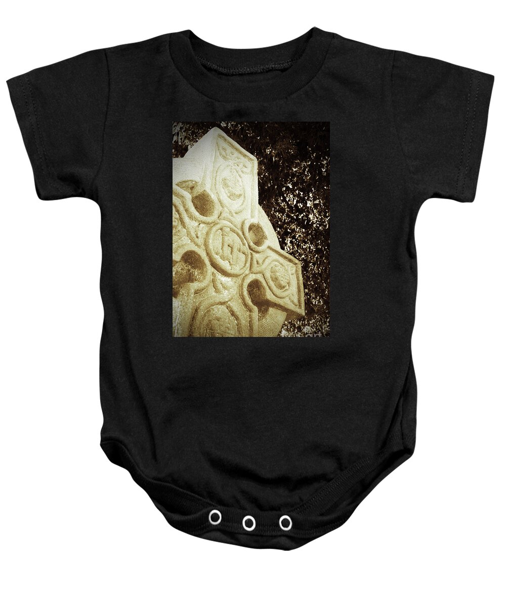 Cross Baby Onesie featuring the photograph Celtic Cross by Kelly Holm