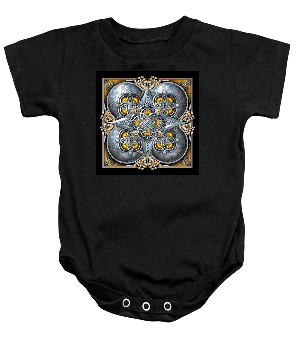 Celtic Baby Onesie featuring the photograph Celtic Hearts - Gold and Silver by Ricky Barnes