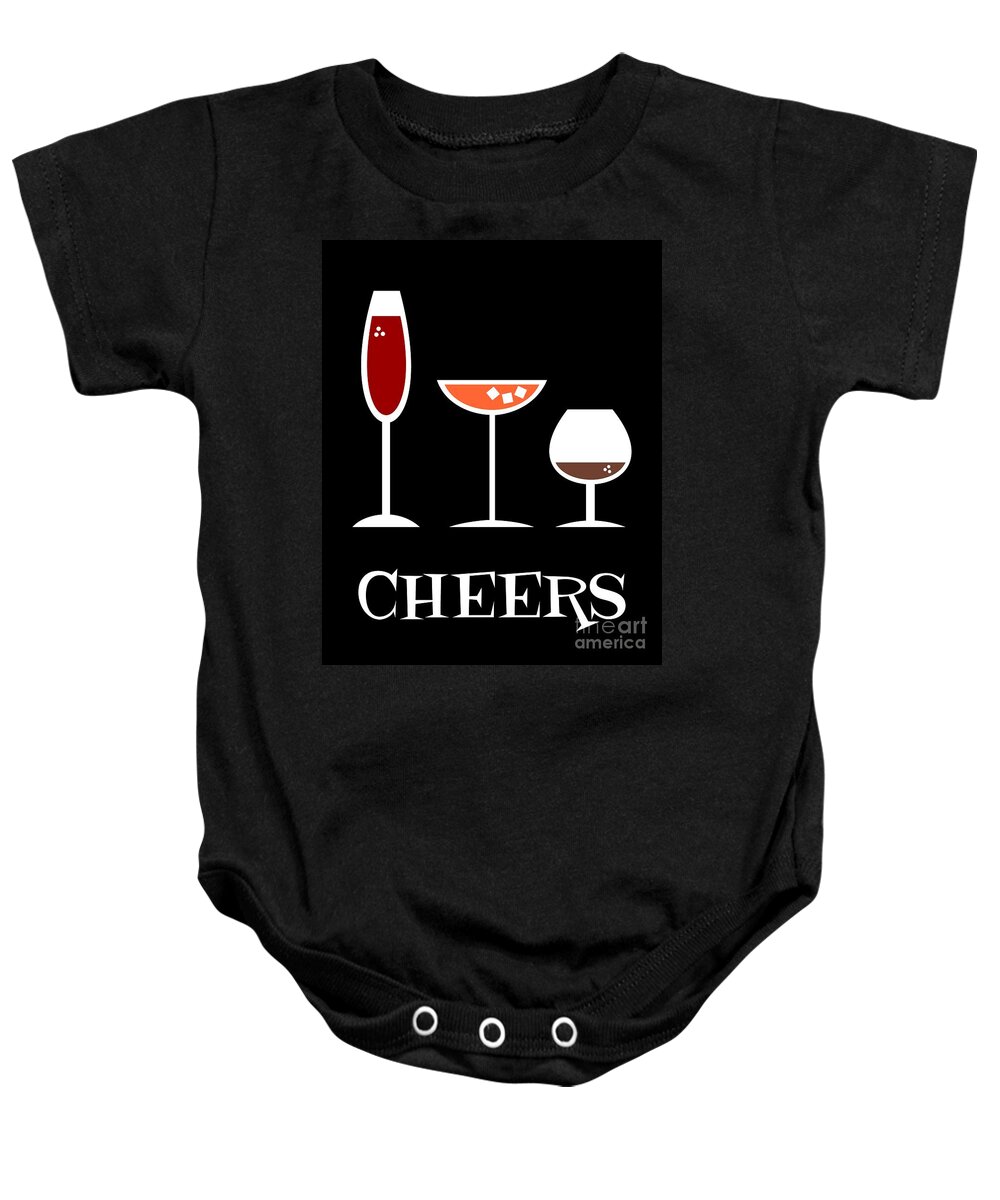 Cheers Baby Onesie featuring the digital art Cheers by Donna Mibus