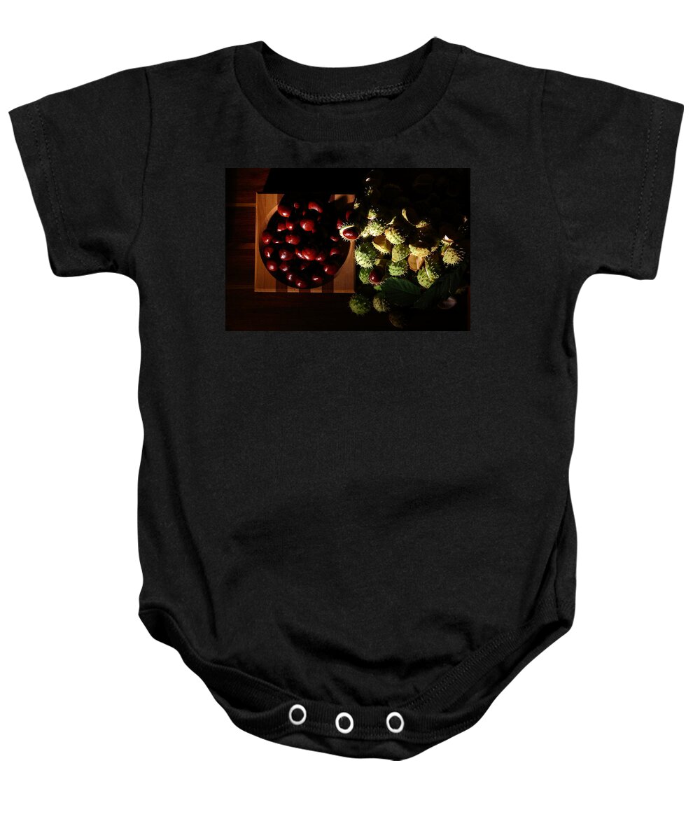 Chestnuts Baby Onesie featuring the photograph Chestnuts by David Andersen