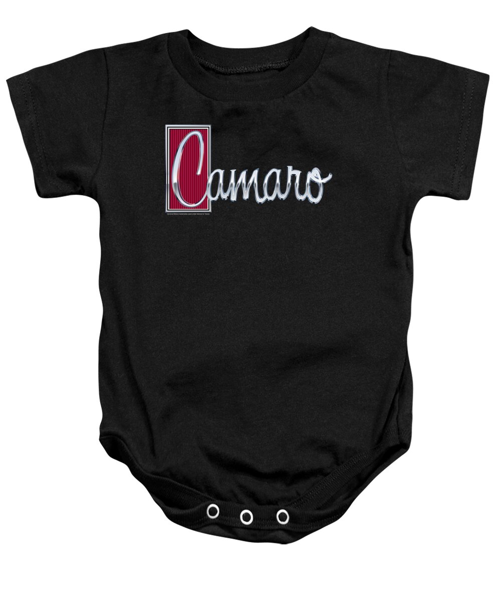  Baby Onesie featuring the digital art Chevrolet - Chrome Script by Brand A