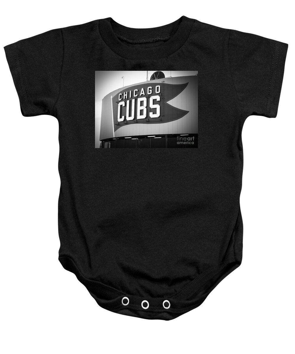 Chicago Cubs Wrigley Field Sign Black and White Picture Onesie by Paul  Velgos - Fine Art America