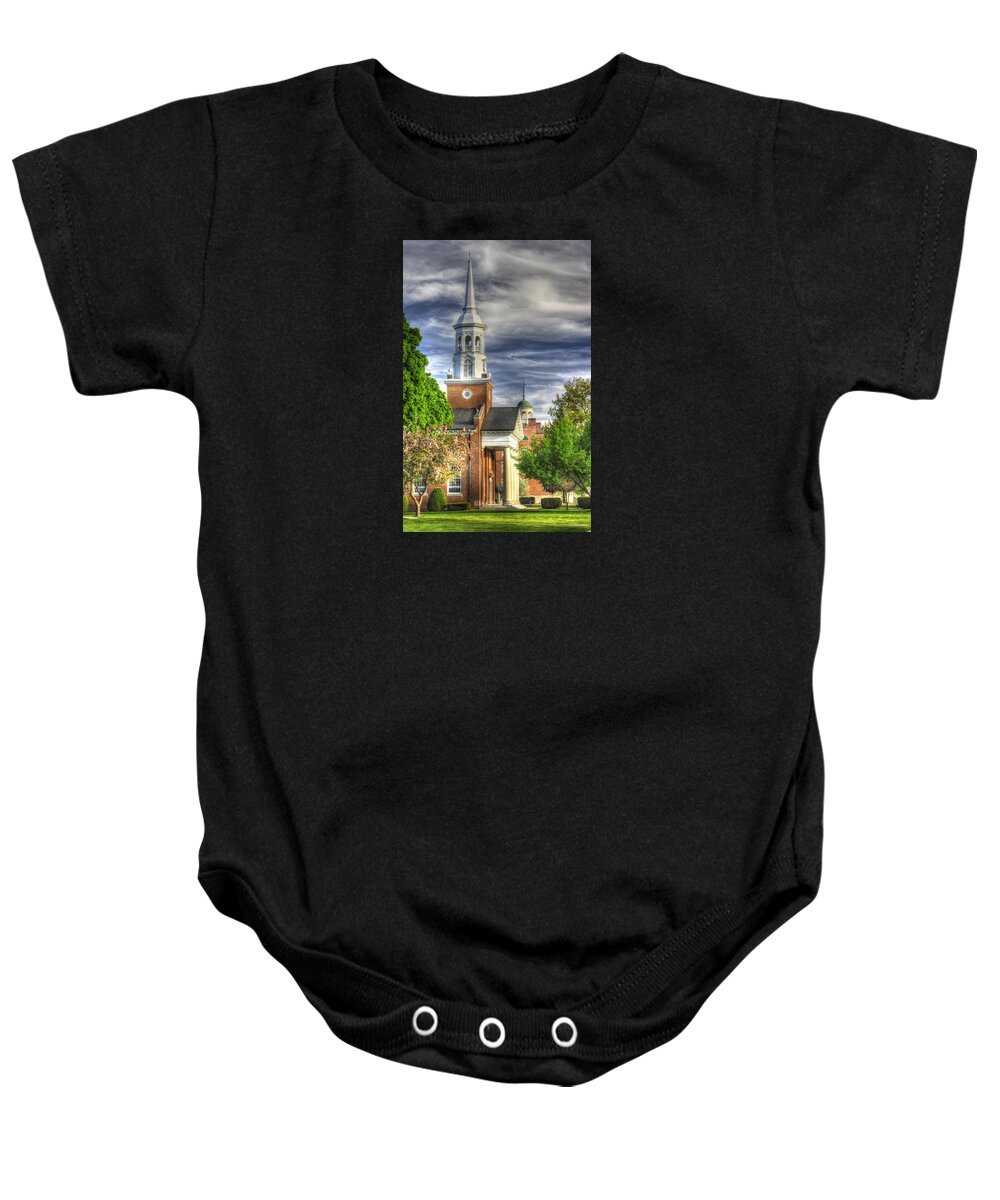Gettysburg Baby Onesie featuring the photograph Church of the Abiding Presence 1A - Lutheran Theological Seminary at Gettysburg Spring by Michael Mazaika