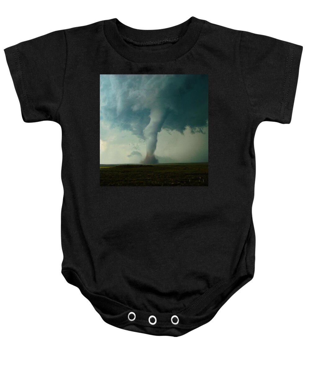 Tornado Baby Onesie featuring the photograph Churning Twister by Ed Sweeney