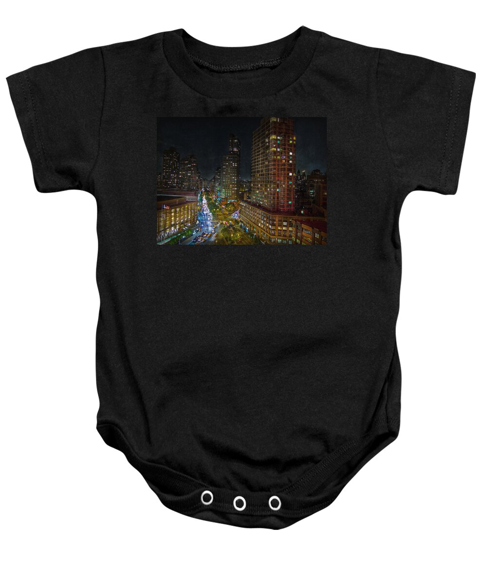 Nyc Baby Onesie featuring the photograph City Lights by Hanny Heim