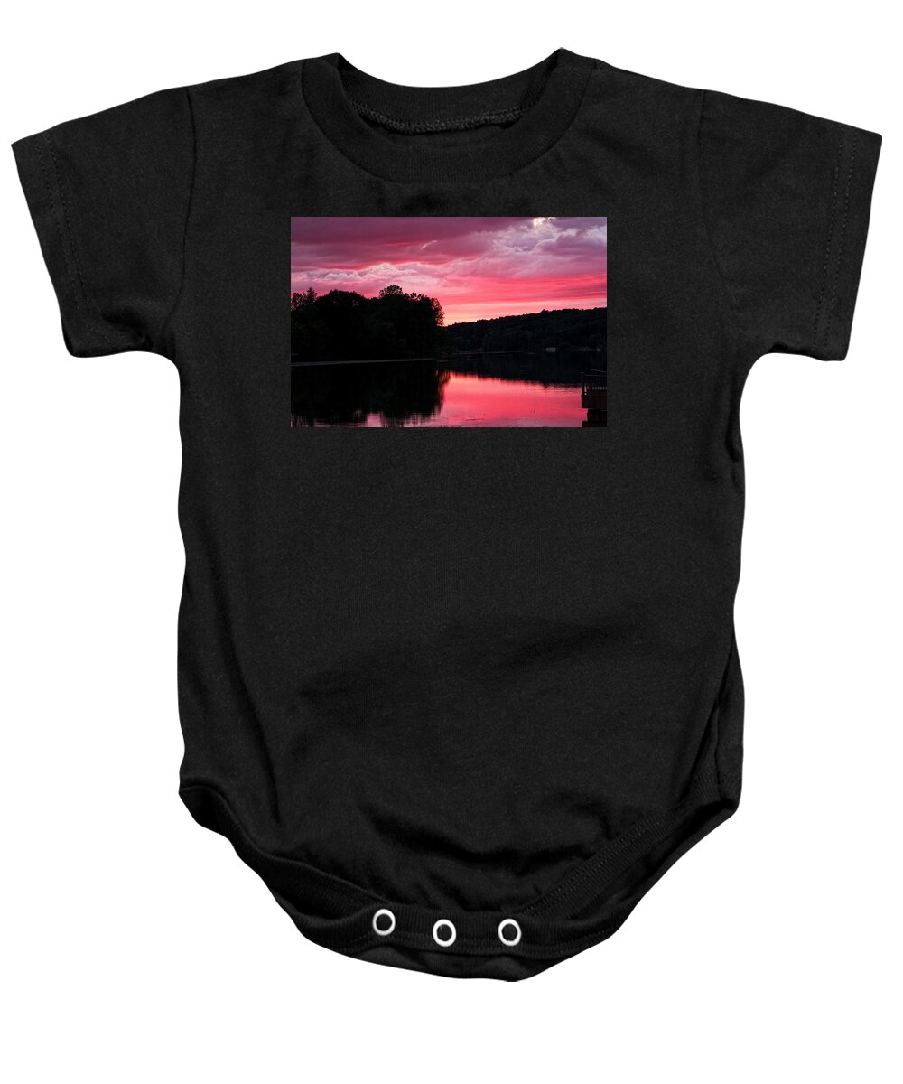 Baldwinsville Baby Onesie featuring the photograph Cloudy Sunset by Dave Files