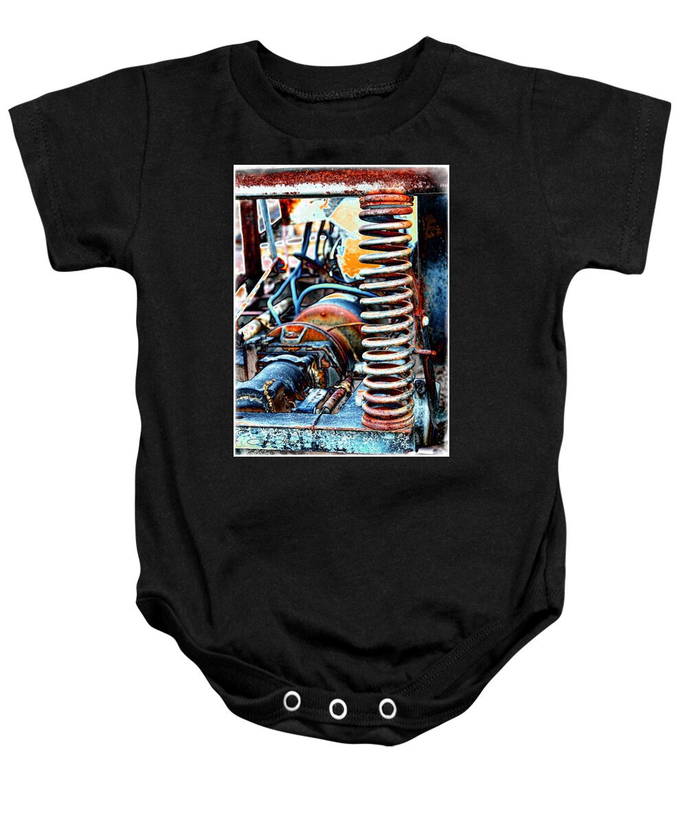 Abstract Photo Baby Onesie featuring the photograph Coiled by Sylvia Thornton