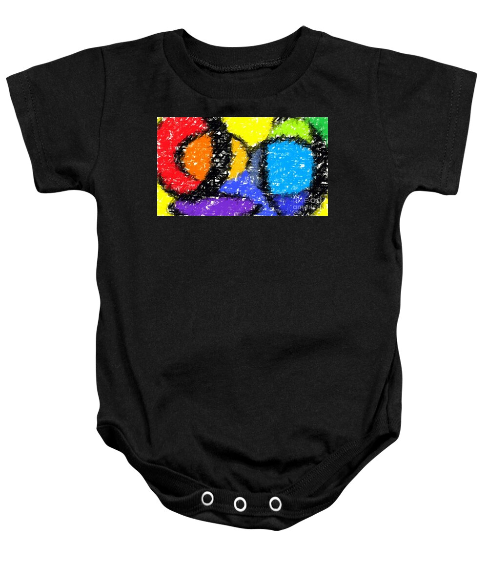 Abstract Baby Onesie featuring the digital art Colorful Abstract 3 by Chris Butler