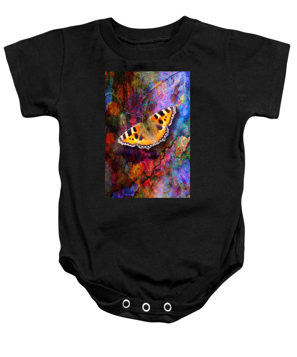 Colorful Baby Onesie featuring the digital art Colorful butterfly by Lilia D