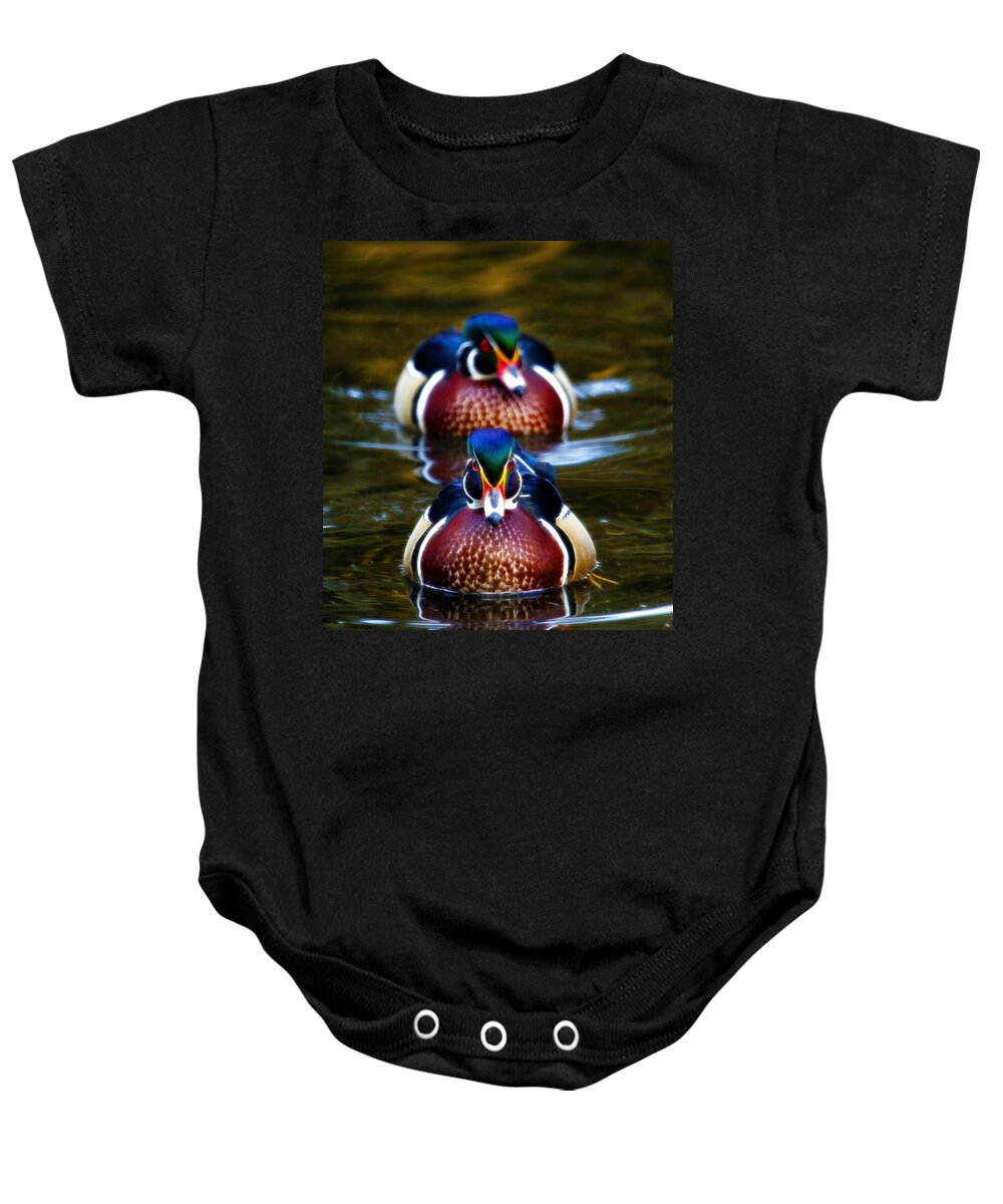 Drakes Baby Onesie featuring the photograph Colorful Pair by Steve McKinzie