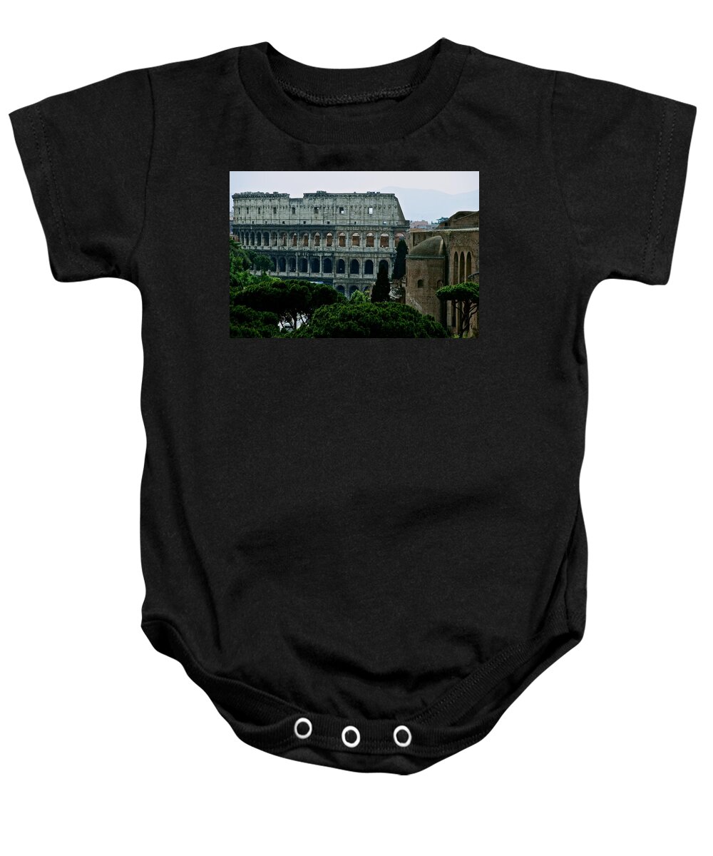 Rome Baby Onesie featuring the photograph Colosseum by Eric Tressler