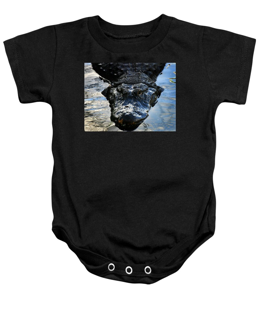 Alligator Baby Onesie featuring the photograph Coming for You by Anthony Jones