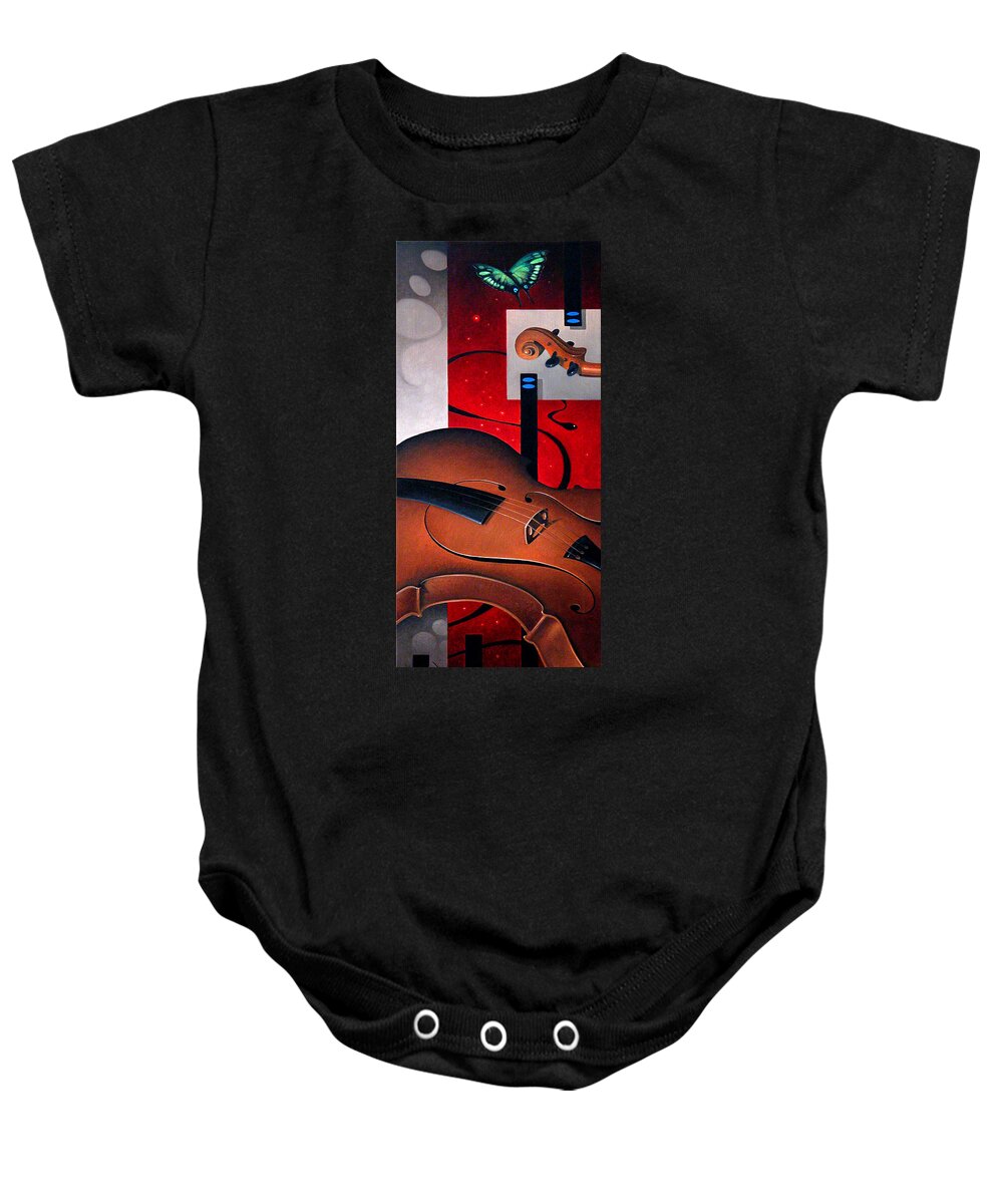 Oil Painting Baby Onesie featuring the painting Concerto of Good and Evil by T S Carson