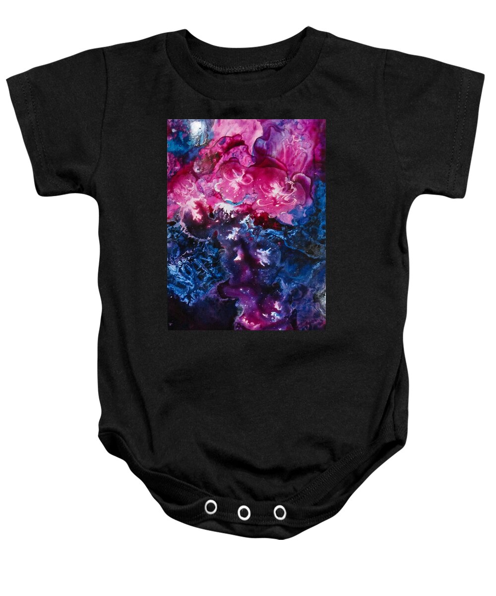 Blooms Baby Onesie featuring the painting Cool Blooms by Janice Nabors Raiteri