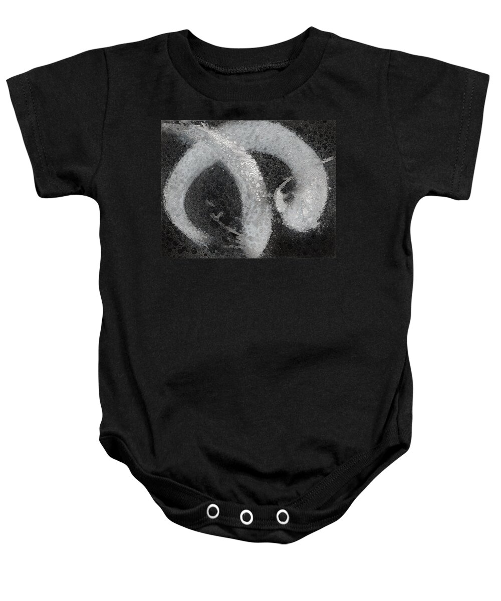 Calligraphic Baby Onesie featuring the painting Courtship by Fred Chuang