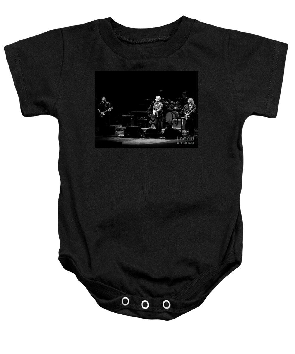 Crosby Baby Onesie featuring the photograph Crosby Stills and Nash by David Rucker