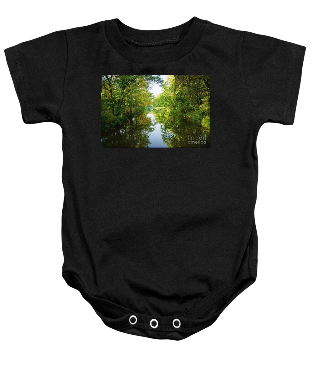 Canal Baby Onesie featuring the photograph D and R Canal by Debra Fedchin