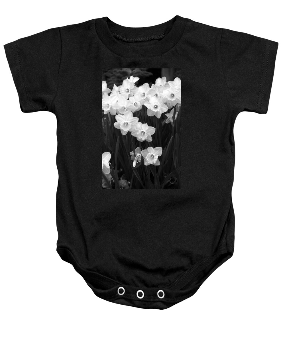 Daffodil Baby Onesie featuring the photograph Daffodils - Infrared 09 by Pamela Critchlow