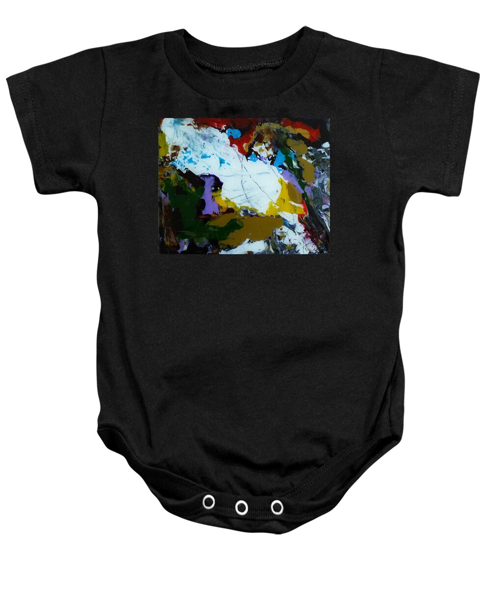 Derek Kaplan Art Baby Onesie featuring the painting Dali's Hungry Cloud by Derek Kaplan