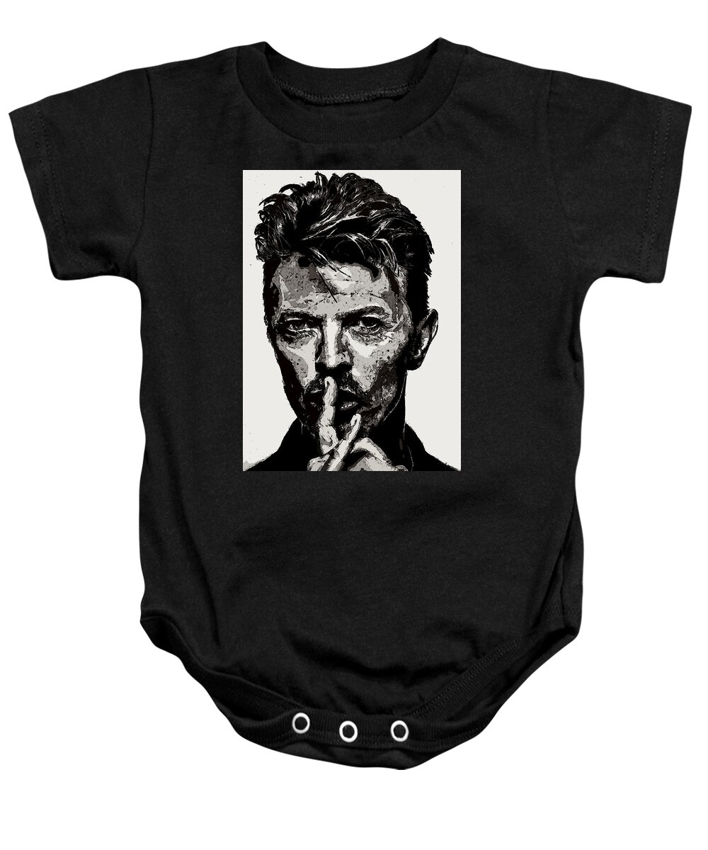 David Bowie Baby Onesie featuring the photograph David Bowie - Pencil by Doc Braham