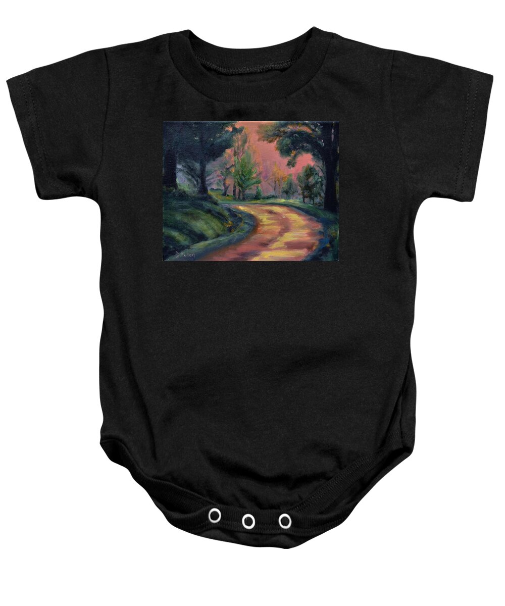Dawn's Early Light Baby Onesie featuring the painting Dawn's Early Light by Donna Tuten