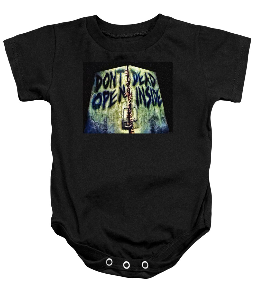 Midnight Baby Onesie featuring the painting Dead Inside by Joe Misrasi