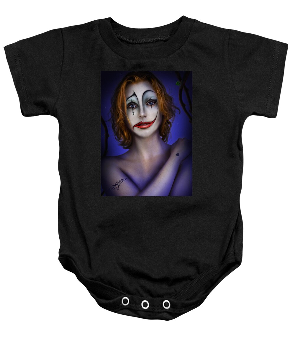 Blonde Hair Baby Onesie featuring the digital art Double Face by Alessandro Della Pietra