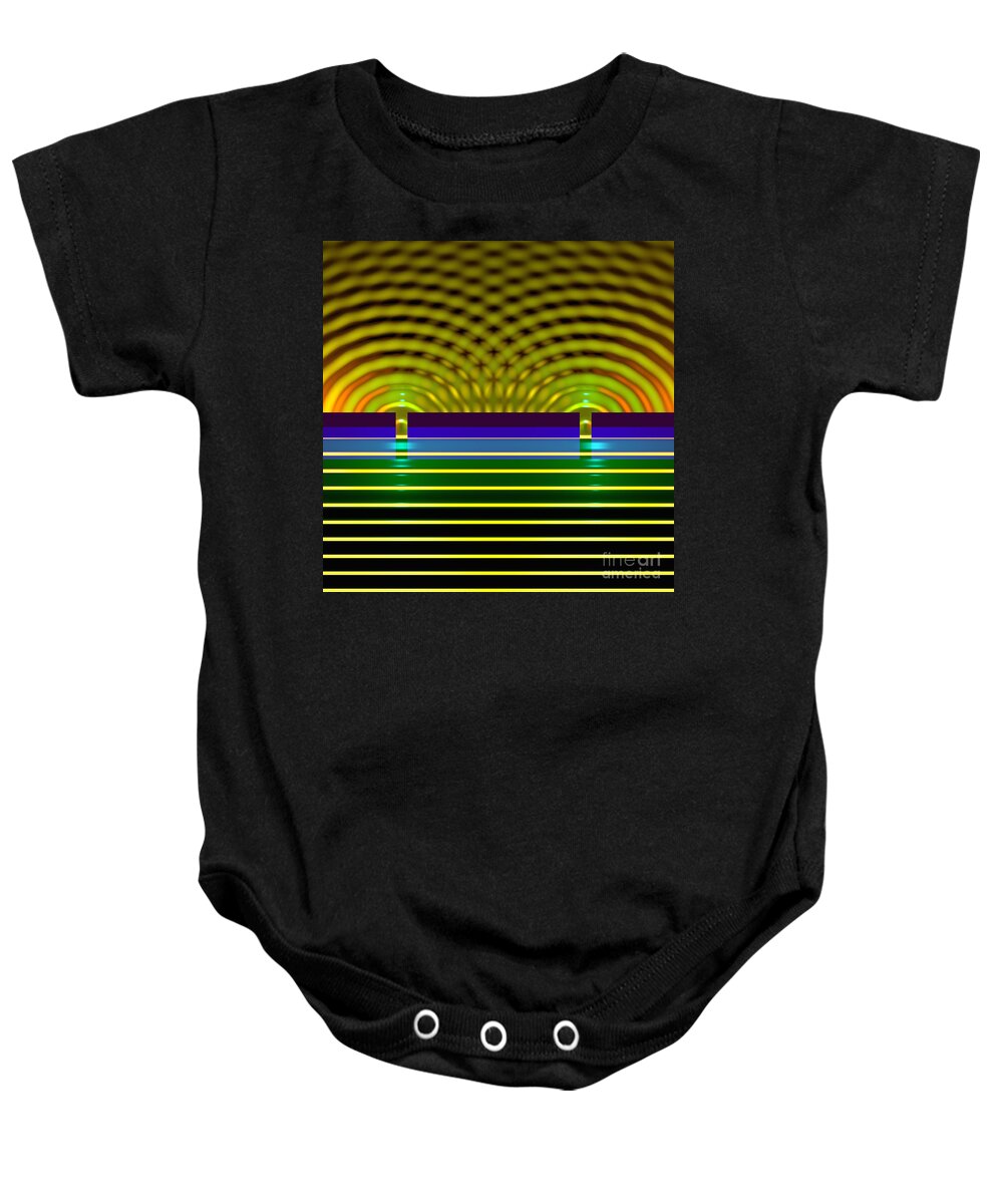 Beams Baby Onesie featuring the digital art Double Slit Experiment 10 by Russell Kightley