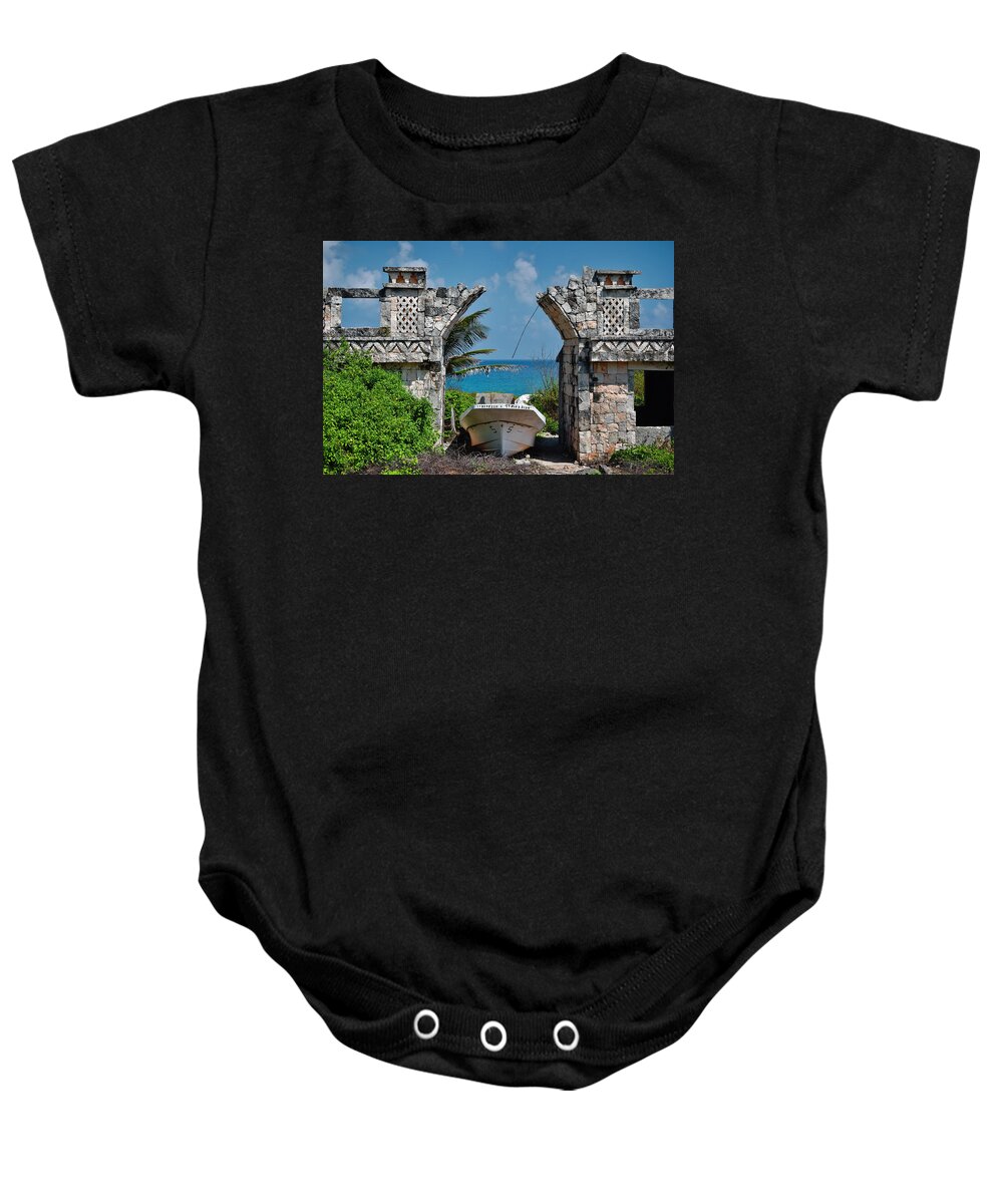Dry Dock Baby Onesie featuring the photograph Dry Dock by Skip Hunt