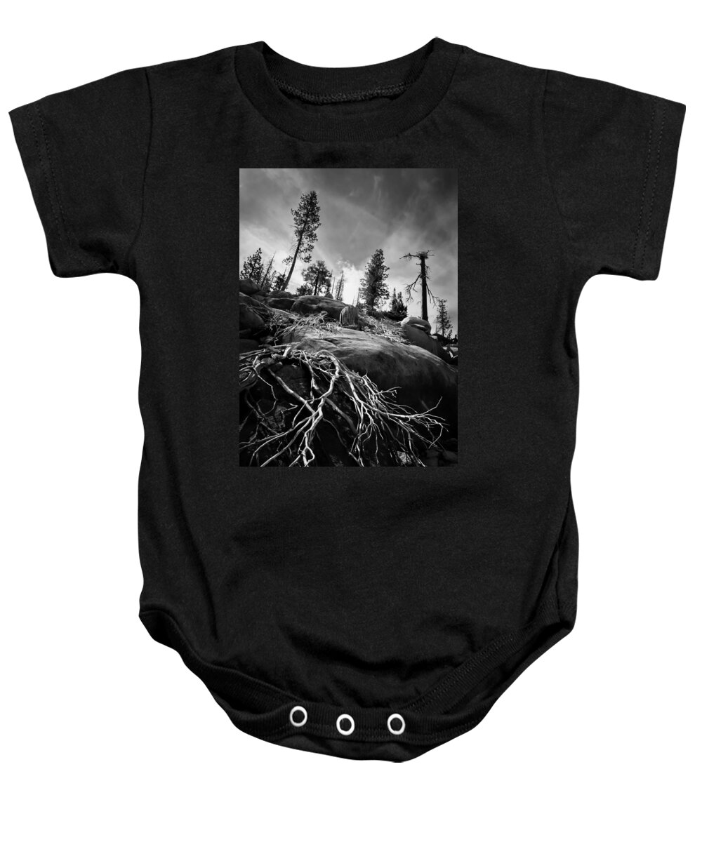 Black And White Baby Onesie featuring the photograph Eagle's Nest by Mark Robert Bein