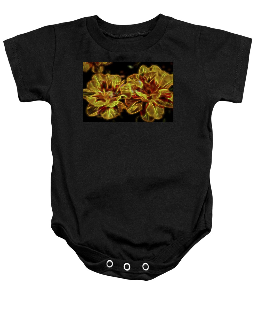 Nuview Baby Onesie featuring the photograph Electric Flowers by Theodore Jones