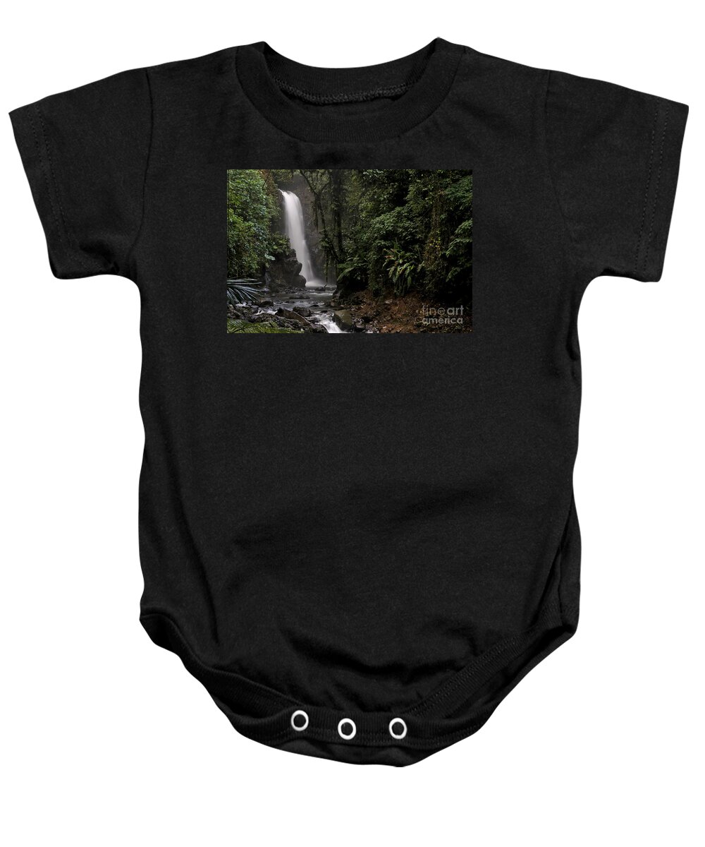 Waterfall Baby Onesie featuring the photograph Encantada Waterfall Costa Rica by Teresa Zieba