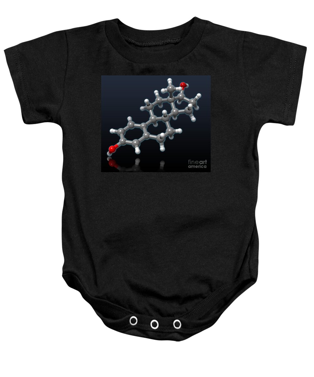Molecular Baby Onesie featuring the photograph Estradiol Molecular Model by Evan Oto