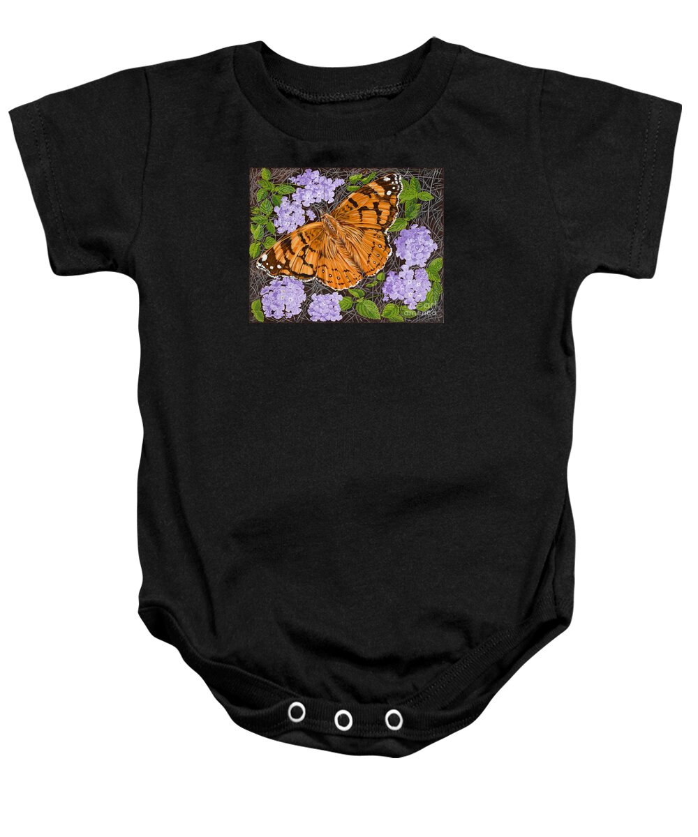 Monarch Butterfly Baby Onesie featuring the painting Ethel Mae by John Wilson