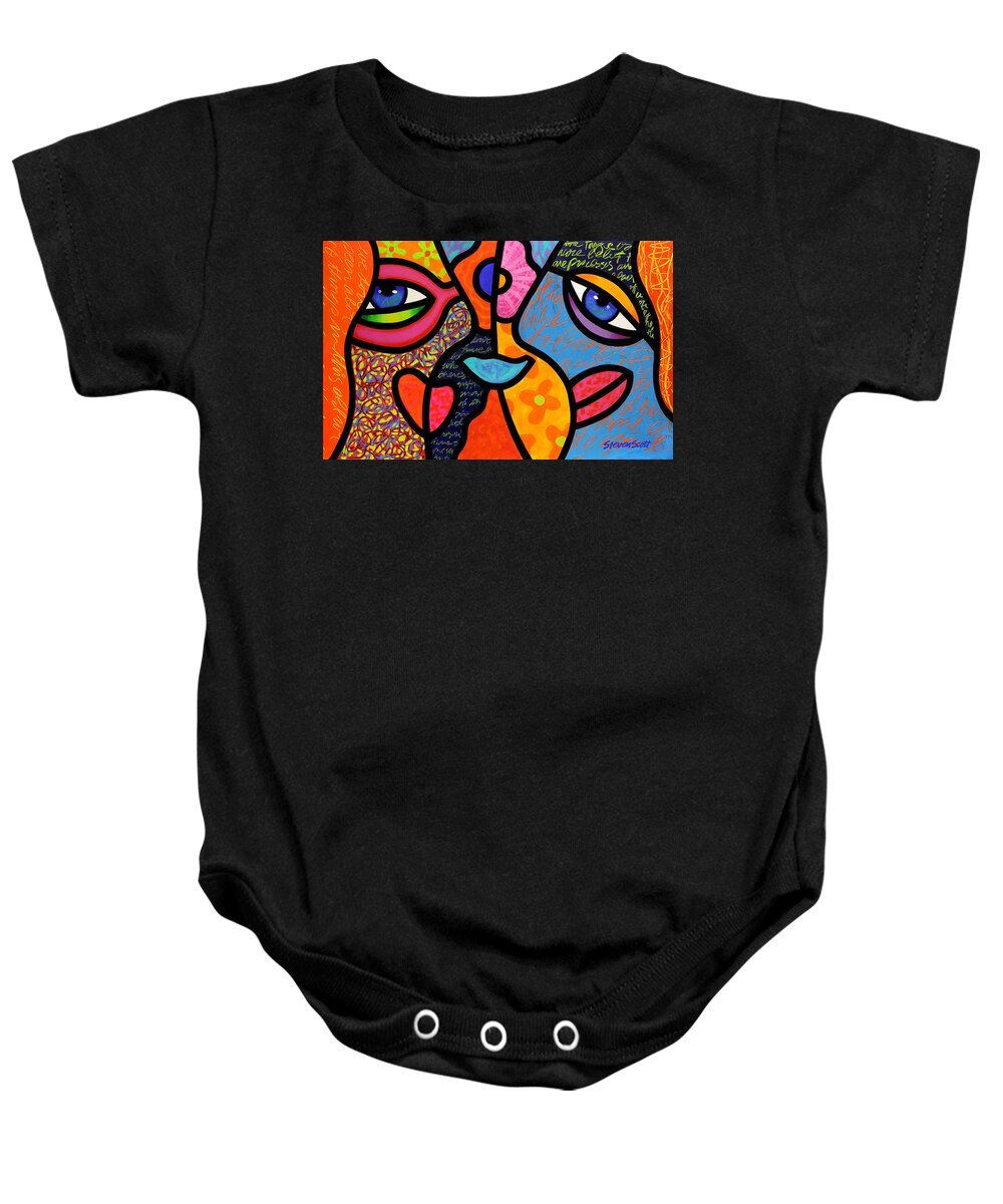 Eyes Baby Onesie featuring the painting Eye to Eye by Steven Scott