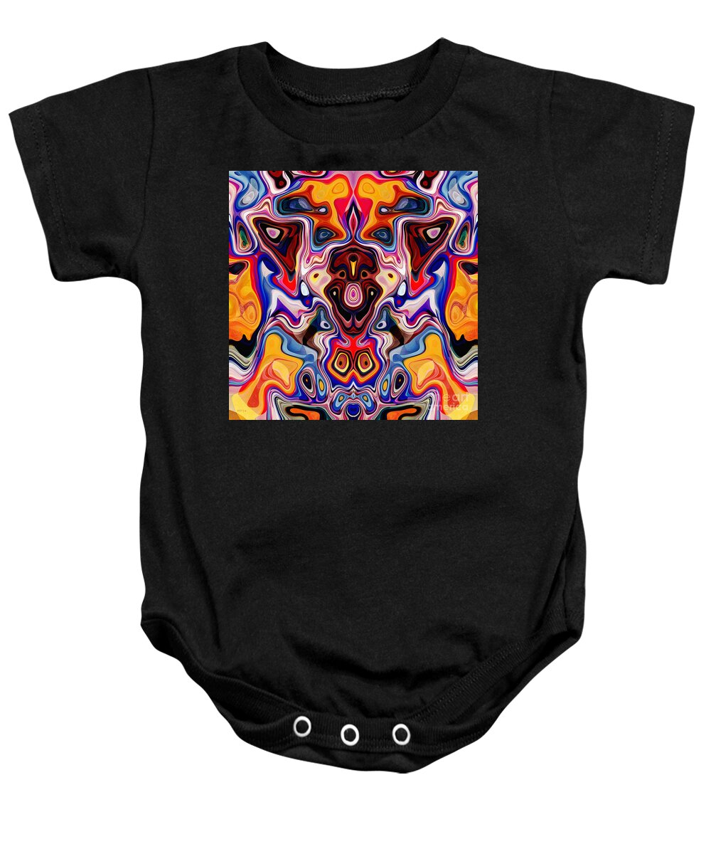 Faces Baby Onesie featuring the digital art Faces In Abstract Shapes 1 by Phil Perkins