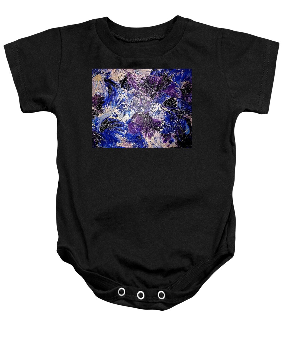 Painting Acrylics Prints Baby Onesie featuring the painting Feathers In The Wind by Monique Wegmueller
