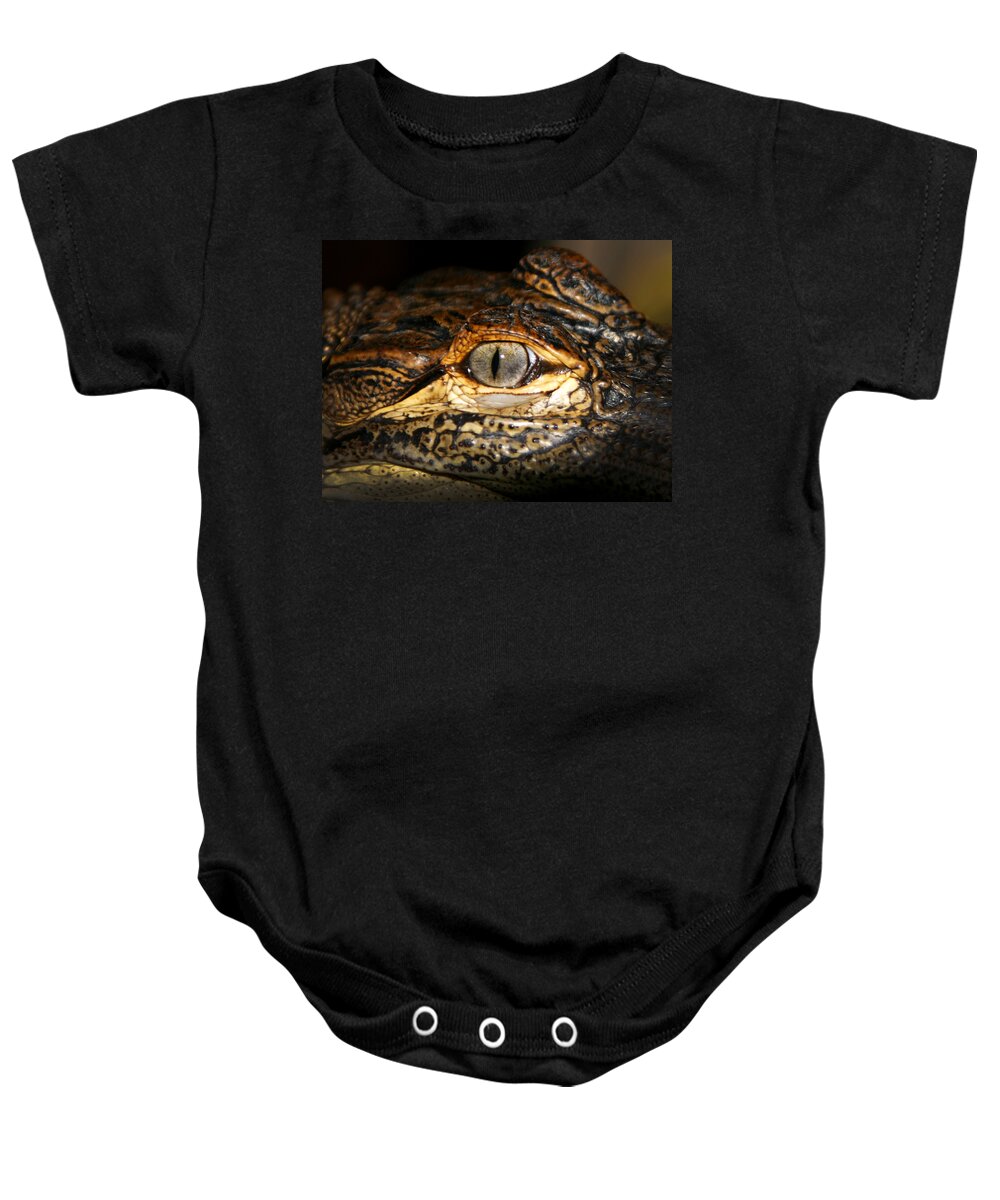 Gator Baby Onesie featuring the photograph Feisty Gator by Anthony Jones