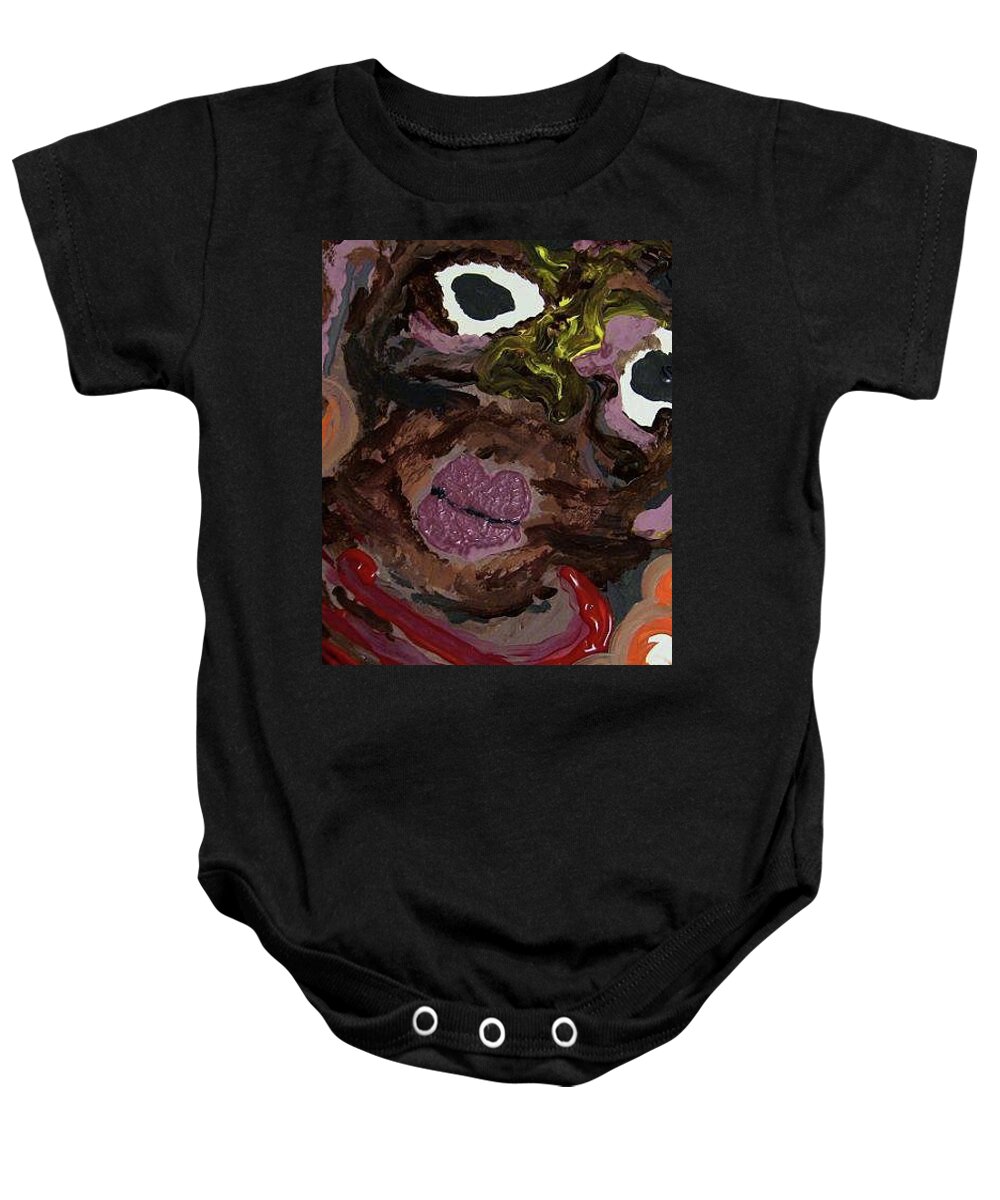 Nubian Baby Onesie featuring the painting Female by Cleaster Cotton