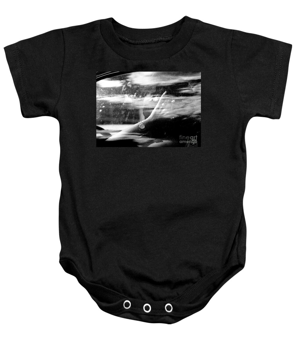Long Finger Baby Onesie featuring the photograph Finger And Watch by Steven Macanka
