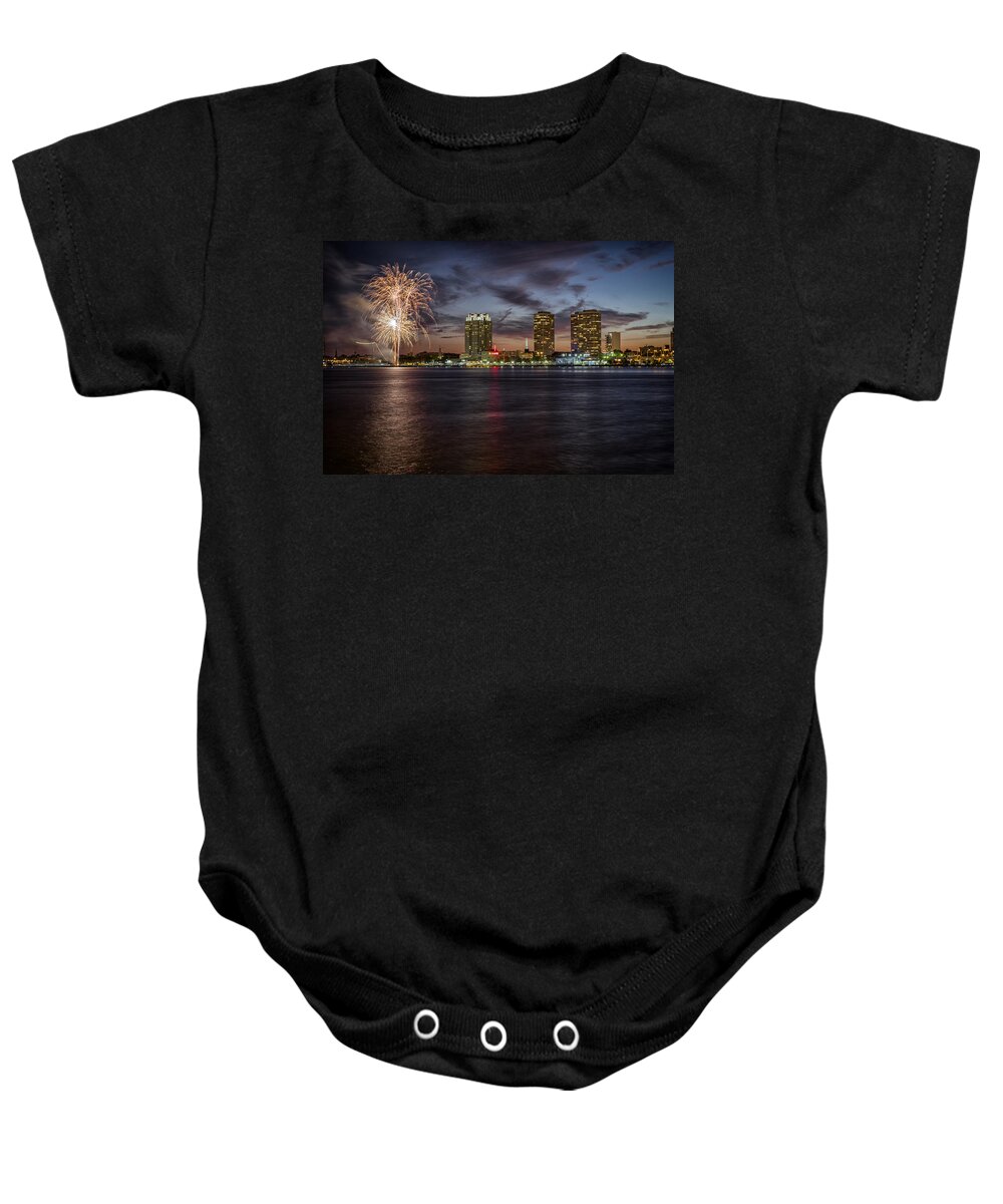 Fireworks Baby Onesie featuring the photograph Fire in the sky by Rob Dietrich
